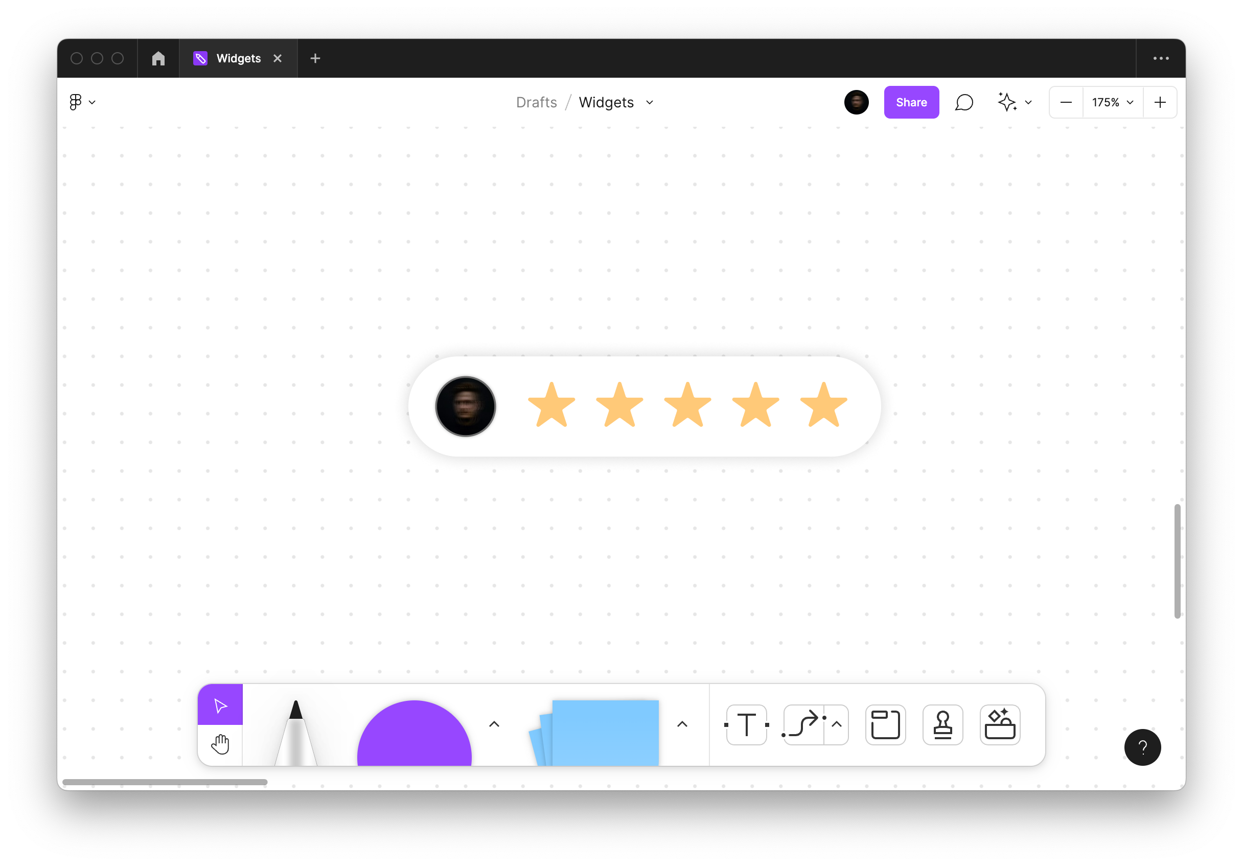 Star rating widget demo